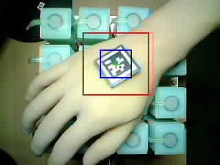 Silicone model hand with AprilTag